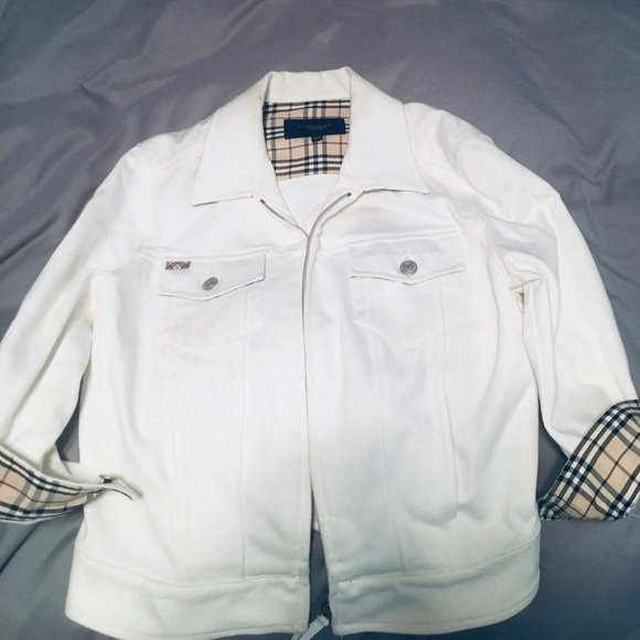 burberry white denim jacket